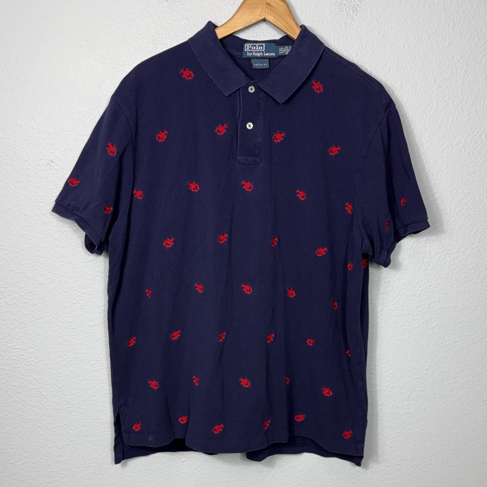 Vintage Polo Ralph Lauren Lobster Embroidered Motifs Polo